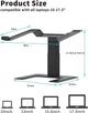 ​Подставка под ноутбук ALASHI Laptop Stand for Desk 10-17.3" Notebook, Aluminum, A-Black - изображение 2