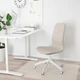 Конференц-стілець IKEA ЛОНГФЬЄЛЬЛЬ, Гуннаред бежевий, білий, 092.524.80 - зображення 12