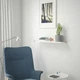 Полиця IKEA BERGSHULT/GRANHULT навісна 80x20 см білий, нікельований 392.908.24 - зображення 2