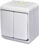 Выключатель 2-клавишный ETI IP54/IP44 VHE-2 белый 4668001 - изображение 1
