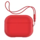 Силіконовий чохол для навушників Apple AirPods Pro 2 2022, Silicone Case with straps, червоний, захисний чохол з ремінцем, ультратонкий і легкий, повний захист, з підвіскою, м"який силікон, ArmorStandart (ARM68614) - зображення 1