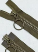 Молния YKK тракторная тип 8 Цвет хаки 100 см, 2 бегунка, разъемная - изображение 2