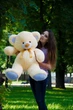 Мягкая игрушка Плюшевый мишка My Best Friend Томми 100 см Персиковый - изображение 4