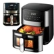 Воздушная мультипечь фритюрница Rainberg RB 2268 4200 Вт 8 л безмасляная аэрофритюрница Черная - изображение 2