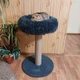 Когтеточка стойка с уютной лежанкой пончиком для котиков кошки 65х50х48см темно серая - изображение 1