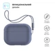 Силиконовый чехол для наушников Apple AirPods Pro 2 2022, Silicone Case with straps, фиолетовый, защитный кейс с ремешком, ультратонкий и легкий, полная защита, с подвеской, мягкий силикон, ArmorStandart (ARM68611) - изображение 2