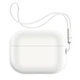 Силіконовий чохол для навушників Apple AirPods Pro 2 2022, Silicone Case with straps, білий, захисний чохол з ремінцем, ультратонкий і легкий, повний захист, з підвіскою, м"який силікон, ArmorStandart (ARM68618) - зображення 1