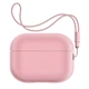 Силиконовый чехол для наушников Apple AirPods Pro 2 2022, Silicone Case with straps, розовый, защитный кейс с ремешком, ультратонкий и легкий, полная защита, с подвеской, мягкий силикон, ArmorStandart (ARM68616) - изображение 1