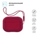 Силиконовый чехол для наушников Apple AirPods Pro 2 2022, Silicone Case with straps, бордовый, защитный кейс с ремешком, ультратонкий и легкий, полная защита, с подвеской, мягкий силикон, ArmorStandart (ARM68620) - изображение 2