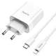 Адаптер мережевий Hoco Type-C to Lightning cable rapido charger set C80A |1USB/1Type-C, QC/PD, 20W, 3A| білий - зображення 5