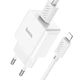 Адаптер сетевой Hoco Lightning Cable Leisure single port charger C106A |1USB, 10.5W/2.1A| белый - изображение 4