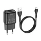 Адаптер сетевой Hoco Micro USB cable single port charger set C96A |1USB, 2.1A| черный - изображение 3