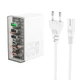 Адаптер сетевой Hoco Fuerza six-port charger N36 |3USB/3Type-C, 65W/3A, PD/QC| черный - изображение 2