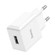 Адаптер сетевой HOCO Leisure single port charger C106A |1USB, 10.5W/2.1A| белый - изображение 2
