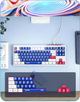 Проводная клавиатура INPHIC K9 с RGB подсветкой, подключение USB-TypeC, компактная, тихая, сине-белый (Ukr) - изображение 4