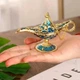 Лампа Аладіна металева, декоративна, вінтажна, сувенір, подарунок, лампа для пахощів, 12x4x6.4 см (с) - зображення 3