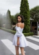 Атласное короткое платье FirstWoman S белый 43462825 - изображение 2