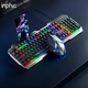 Проводной набор INPHIC полноразмерная клавиатура K2 +игровая мышь W2, с RGB подсветкой, бесшумная, 8800DPI, GR - изображение 5