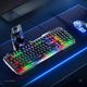 Проводной набор INPHIC полноразмерная клавиатура K2 +игровая мышь W2, с RGB подсветкой, бесшумная, 8800DPI, GR - изображение 6