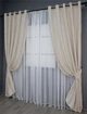 Комплект штор на люверсах VR-Textil Льон мармур Pavliani № 1178ш 150х250 см 2 шт Світло-бежевий (37-0028) - зображення 3