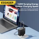 Мережевий зарядний пристрій ESSAGER Advance 140W GaN Travel Charger 2 Type C + USB A EU Black (ECT2CA-ZCB01-Z) - зображення 3