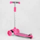 Детский самокат Best Scooter LK-61022. Подсветка деки, колес и дисков, PU колеса, съемный руль. Розовый - изображение 5