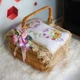 Вышитая салфетка на пасхальную корзину с ажурным кружевом 40х60 см №30/1 - изображение 1