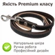 Поводок для собак, кошек - кожаный, 117 см х 1.5 см, пристежка, прошитый, двусторонний, с усиленной фурнитурой, натуральная кожа - изображение 3