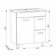 Тумба із умивальником ROZZY JENORI FLY 61x70x39.5см на підлогу біла RJFU086-4160WHSET(RJFU086-4160WH+RZJ610) - зображення 2