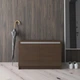 Комод тумба для взуття з фасадами без ручок Vays R-020 81х54х40 венге темний-білі планки - зображення 1
