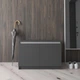 Комод тумба для взуття з фасадами без ручок Vays R-020 81х54х40 антрацит-білі планки - зображення 1