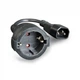 Адаптер живлення Cablexpert PC-SFC14M-01, C14 / Schuko, 15 см, із заземленням, 3*0,75 мм - зображення 2