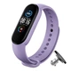 Силиконовый ремешок MRK для фитнес браслета Xiaomi Mi Band 6/5 светло-фиолетовый (18) с металлической кнопкой (mrk3135) - изображение 1