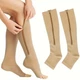 Лечебные компрессионные утягивающие гольфы Zip Sox от варикоза на молнии (Зип Сокс) телесные S - изображение 4