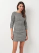 Сукня-футболка коротка осіння жіноча H&M 0724773_ч.б.астр.уз 40 Чорне з білим (KAY2000001117583) - зображення 1