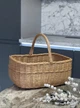 Корзина для пикника из лозы с одной ручкой, пасхальная корзинка для куличей SL, Коричневая, 34х26х14 см - изображение 2