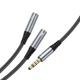 Кабель HOCO 2-in-1 3.5 headset audio adapter Cable UPA21 (male to 2female) |0.25M| черный - изображение 3
