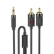 Кабель для аудиоустройств HOCO UPA28 double lotus RCA 1.5 м Black - изображение 1