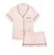 Піжама Victoria's Secret сатинова S рожева смужка шорти+сорочка Satin Short Pajama Set - изображение 3