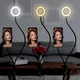 Лампа кольцевая настольная 9 см LED светильник на прищепке с гибким держателем для телефона на USB - изображение 7