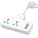 Удлинитель сетевой HOCO AC11A 3xUSB Type-C 10A 17W White - изображение 5