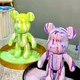 Флюїдне ведмежа Punk Fluid Bear Bearbrick з фарбами 3 шт набір для творчості зроби сам DIY ведмедик розмальовка 23 см на подарунок - зображення 7