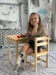 Детский столик со стульчиком с нишей пеналом 46х60х45 см Art Planet для творчества рисования игр и обучение желтый складной стол для детей деревянный игровой - изображение 5