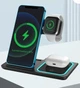 Беспроводная зарядная док-станция PD-W5 3 в 1 для смартфонов / наушников / Apple Watch c подсветкой, черная (75406579) - изображение 2