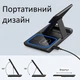 Беспроводная зарядная док-станция PD-W5 3 в 1 для смартфонов / наушников / Apple Watch c подсветкой, черная (75406579) - изображение 5