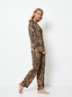 Піжама (сорочка + штани) Aruelle Shani pajama long S Коричнева (5905616149295) - зображення 4