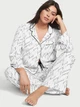 Пижама Victoria's Secret Flannel Long Pajama Set фланелевая (Рубашка+штаны) L белая - изображение 1