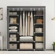 Складной тканевый шкаф для одежды HCX Storage Wardrobe 68150 с металлическим каркасом Серый - изображение 2