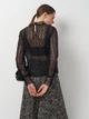 Блузка женская H&M 0596119_сетка 34 Черная с белым (KZ2000001245262_KAY2000001245262) - изображение 3