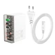 Зарядне мережеве Hoco N36 3хUSB/3хType-C 65W 3A швидка зарядка МЗП Адаптер універсальний Білий - зображення 5